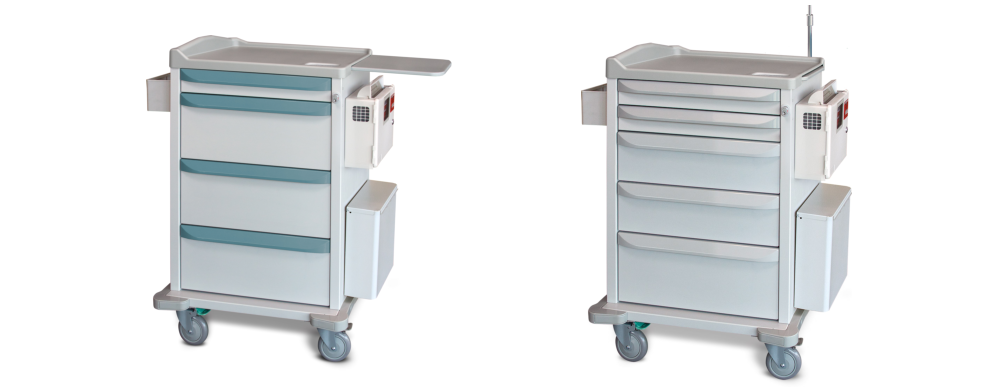 two sets of medical cart